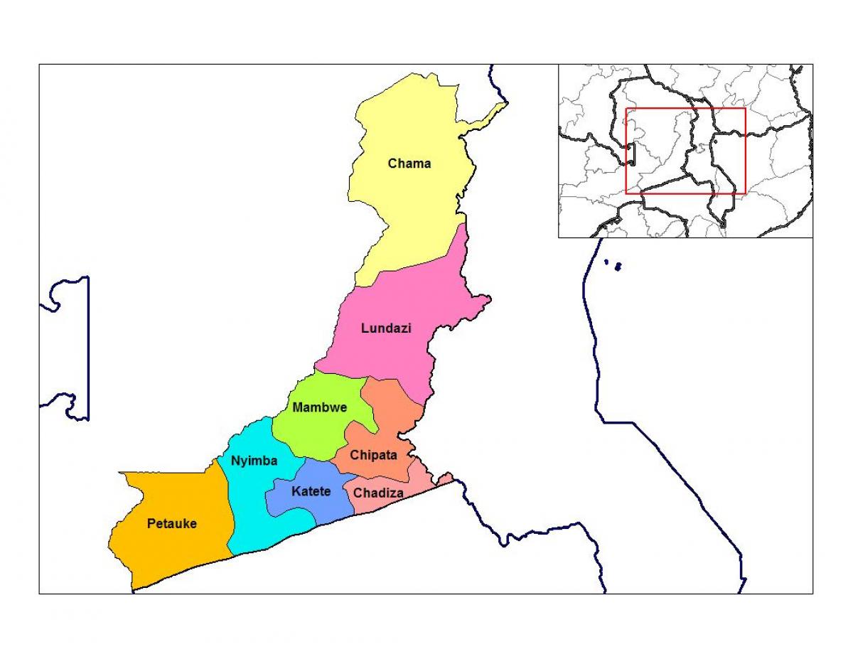 خريطة المنطقة الشرقية زامبيا