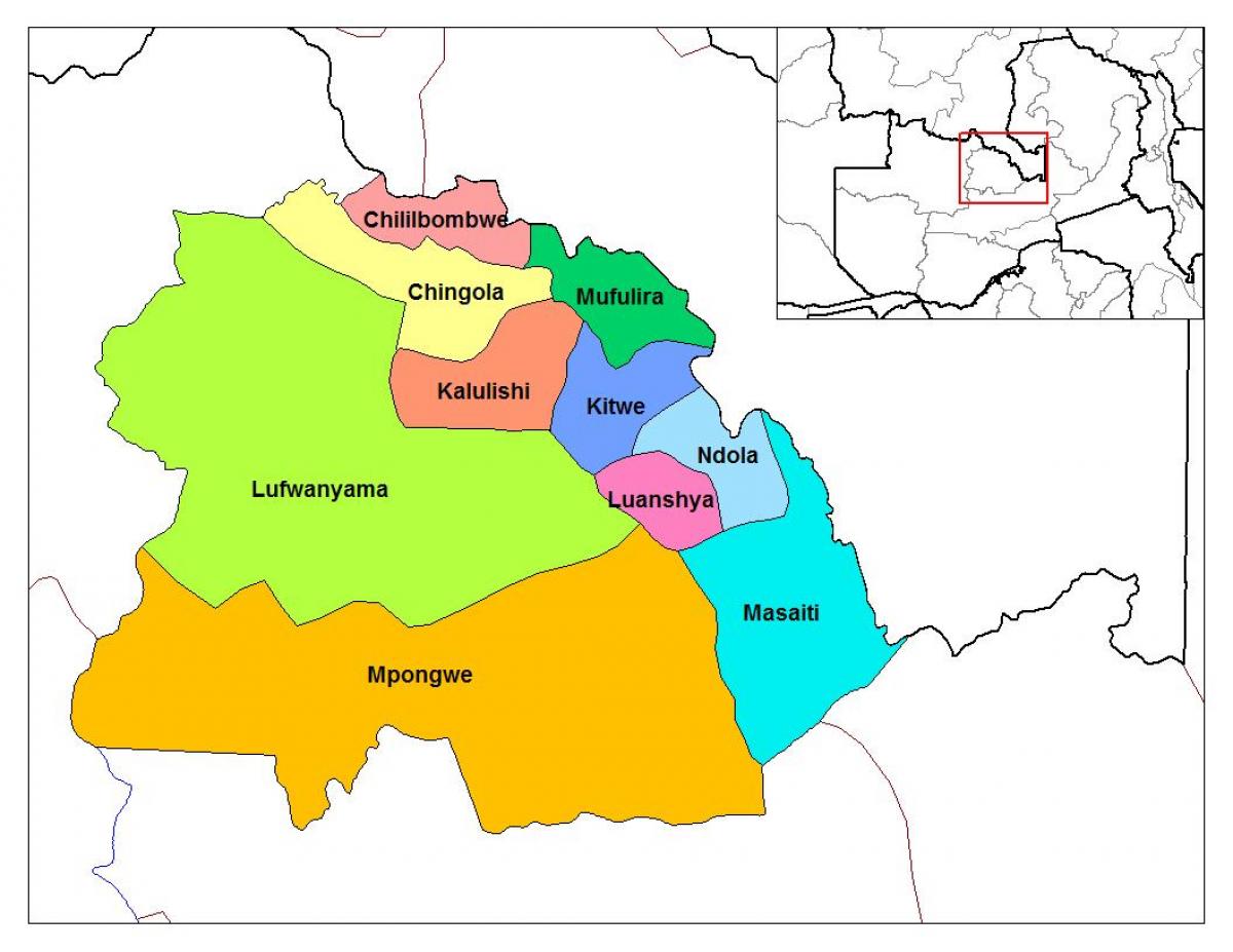 خريطة حزام النحاس محافظة زامبيا