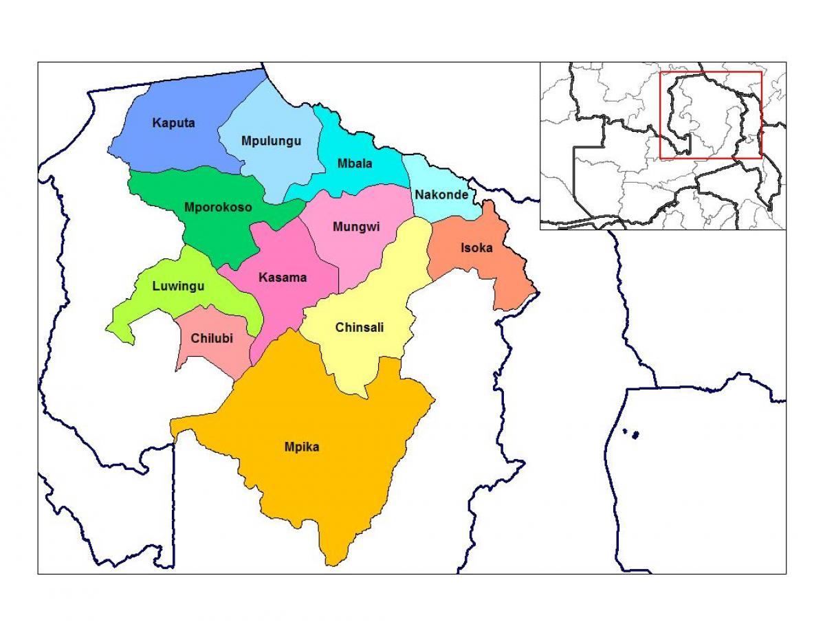 خريطة محافظة شمال زامبيا