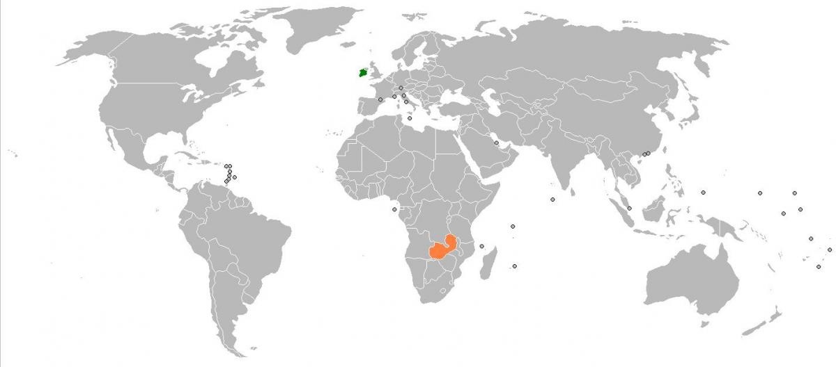 زامبيا خريطة في العالم